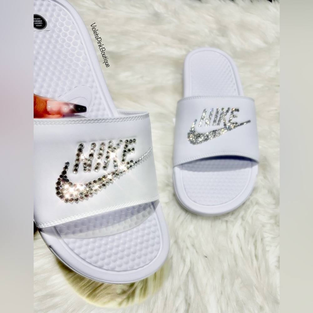 Bling Nike slides with Swarovski crystals women’s slides